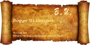 Bogye Ulisszesz névjegykártya